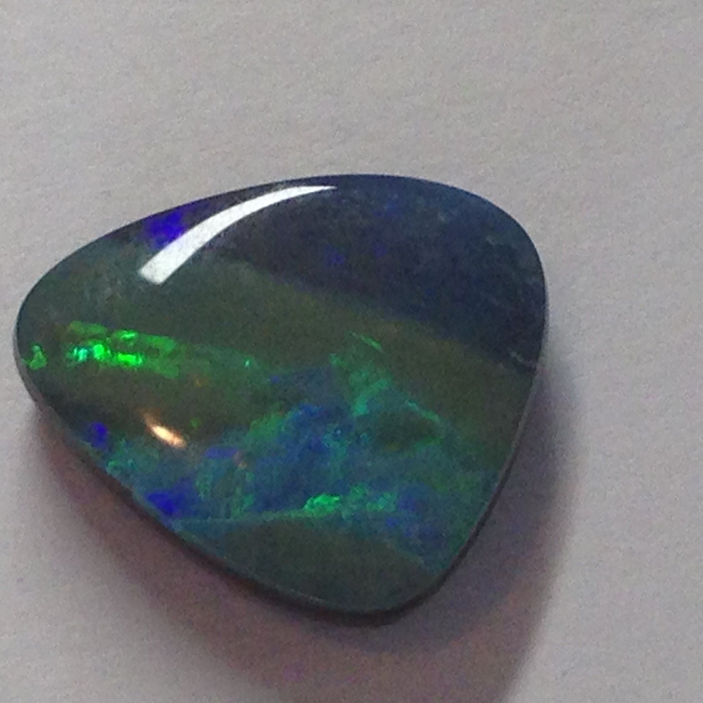 Signed Loose gemstone Gorgeous Opal Natural Doublet Freeform 5 carat app 12 mm triangle loose gem scrap gold jewelry cts October Birthstone