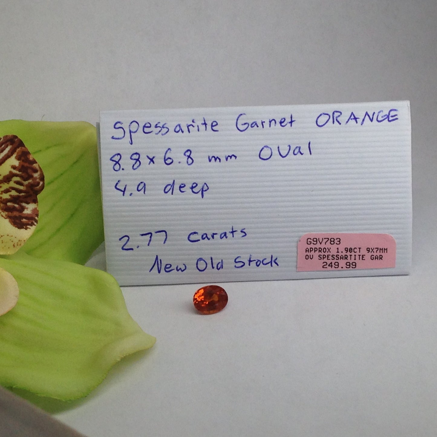 2.77 carat Natural Mandarin Spessartite Garnet 9x7mm Oval Wholesale Orange