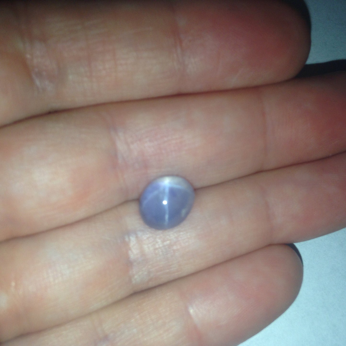 6 Ray Light Pale Blue Star Sapphire Loose Gemstone 9x8 millimeters mm round 4.38 carats Cabochon Natural Loose Corundum September Birthstone