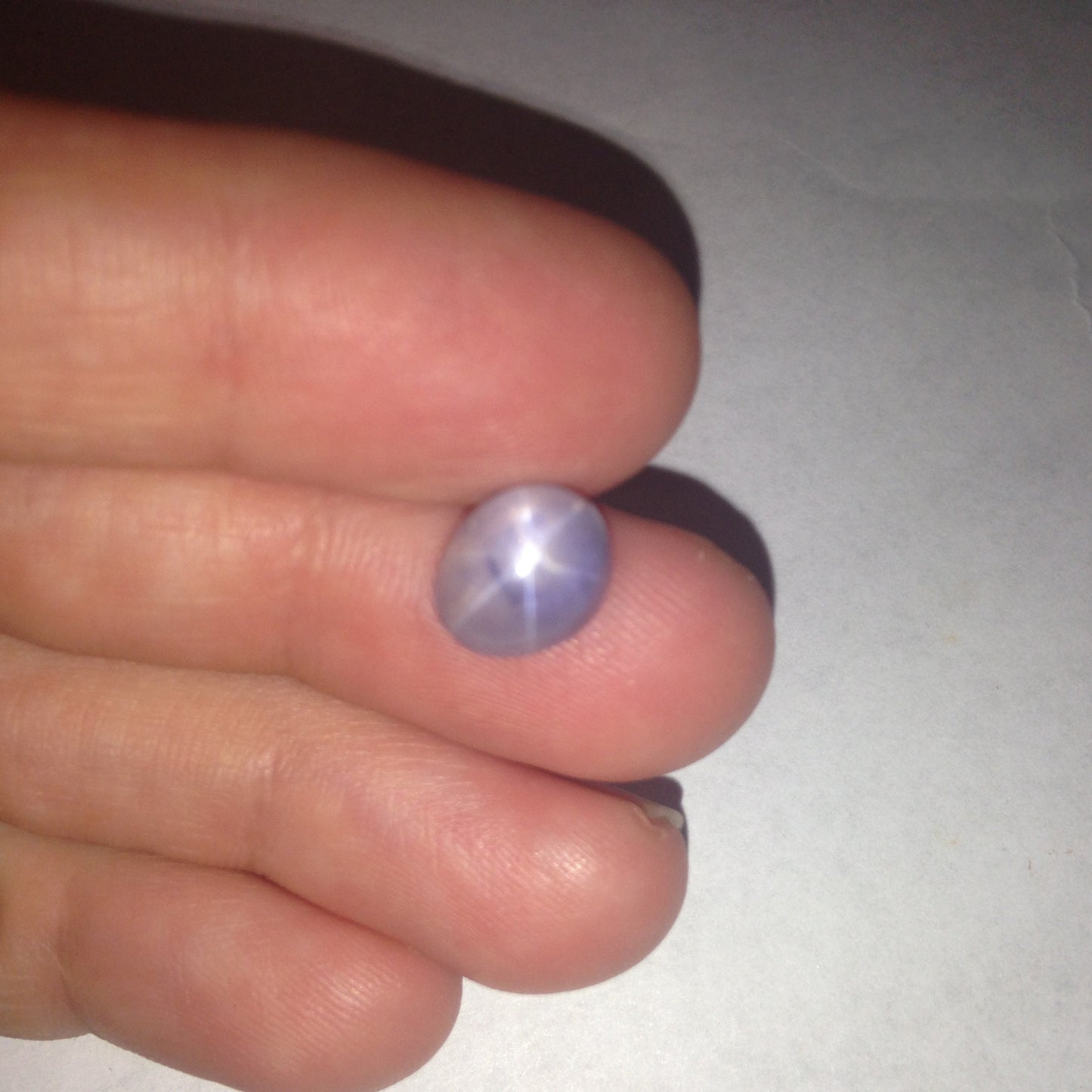 6 Ray Light Pale Blue Star Sapphire Loose Gemstone 9x8 millimeters mm round 4.38 carats Cabochon Natural Loose Corundum September Birthstone