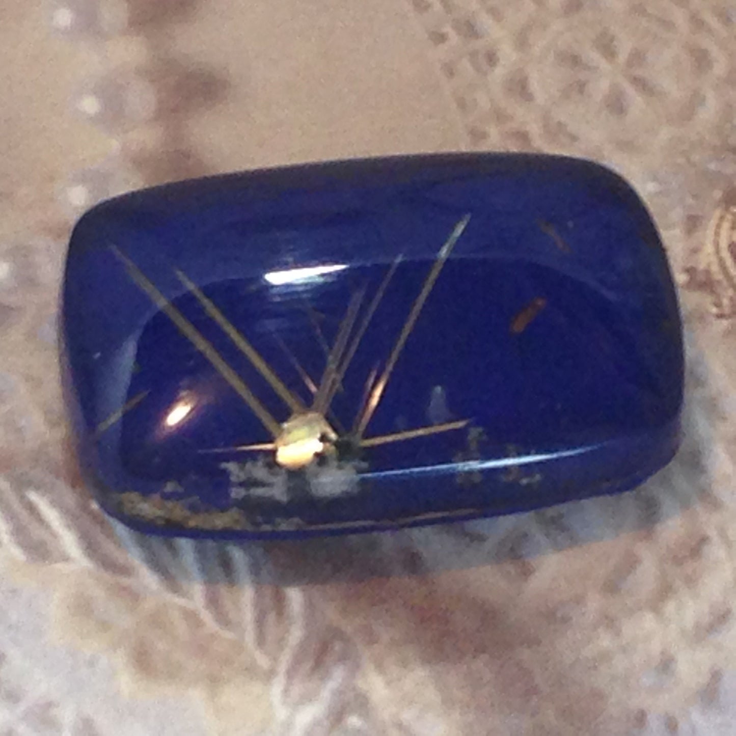 18x26mm Rutilated Quartz Lapiz Lazuli Doublet Cabochon Large 29 carats