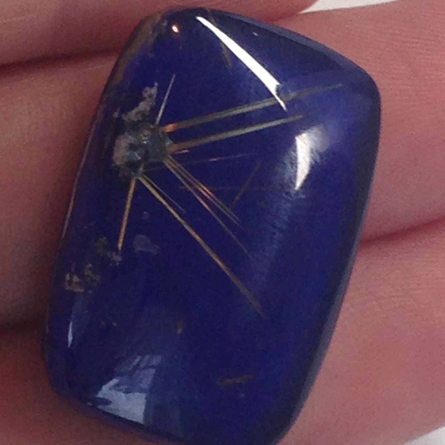 18x26mm Rutilated Quartz Lapiz Lazuli Doublet Cabochon Large 29 carats