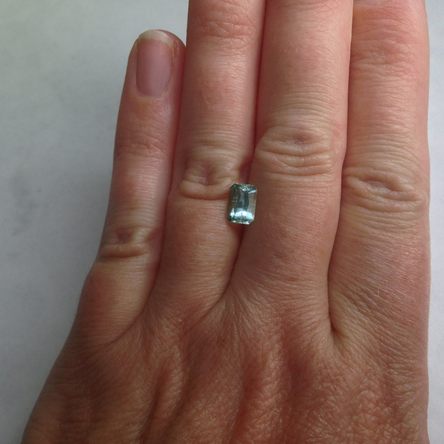 7x5mm Natural Light Green Blue Tourmaline 1 Carat Rectangle Tested Iron Bearing Faceted Loose Gem