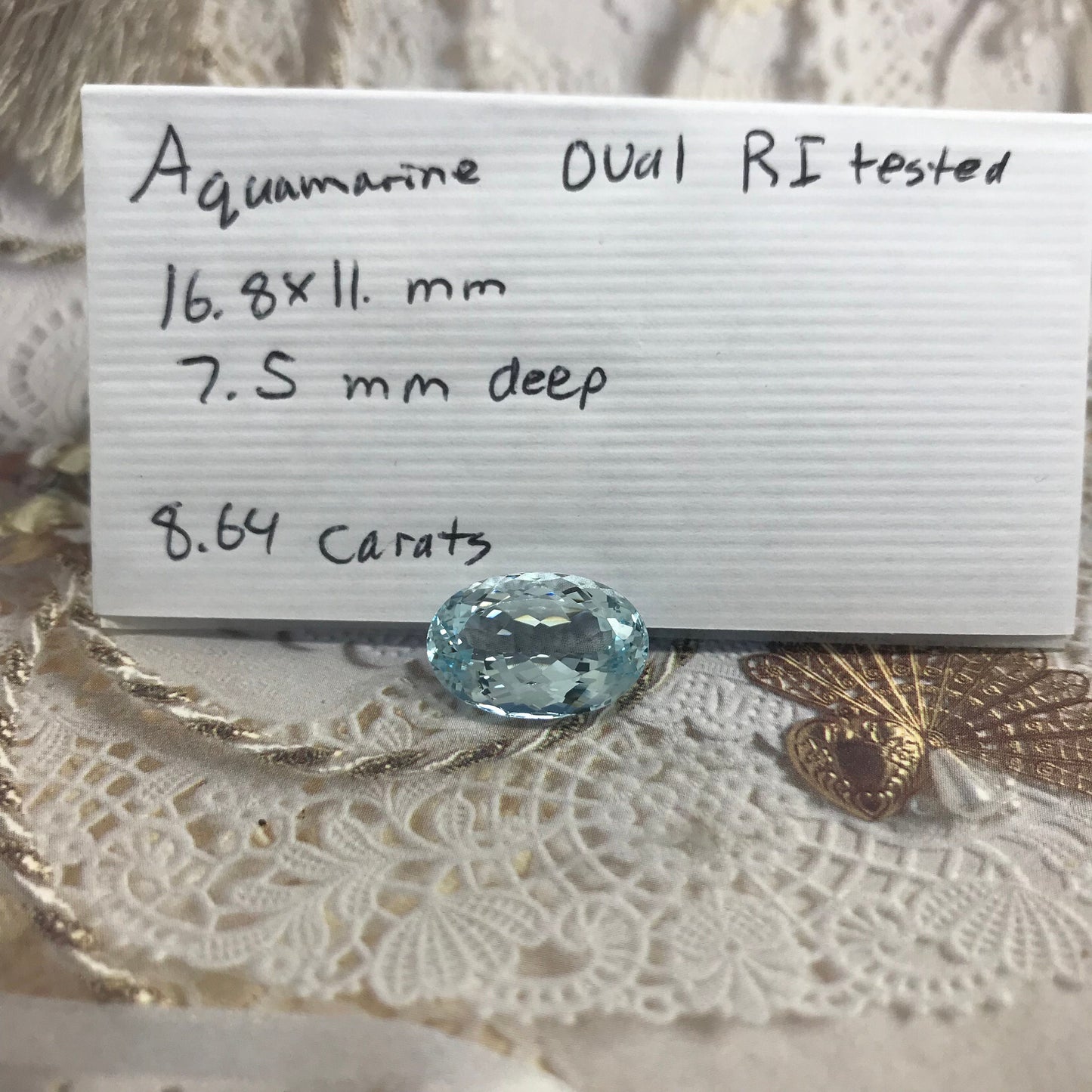 17x11mm Natural Aquamarine 8.64 carats Light Blue Oval Cut Loose Gem Faceted Gemstone Large March Birthstone