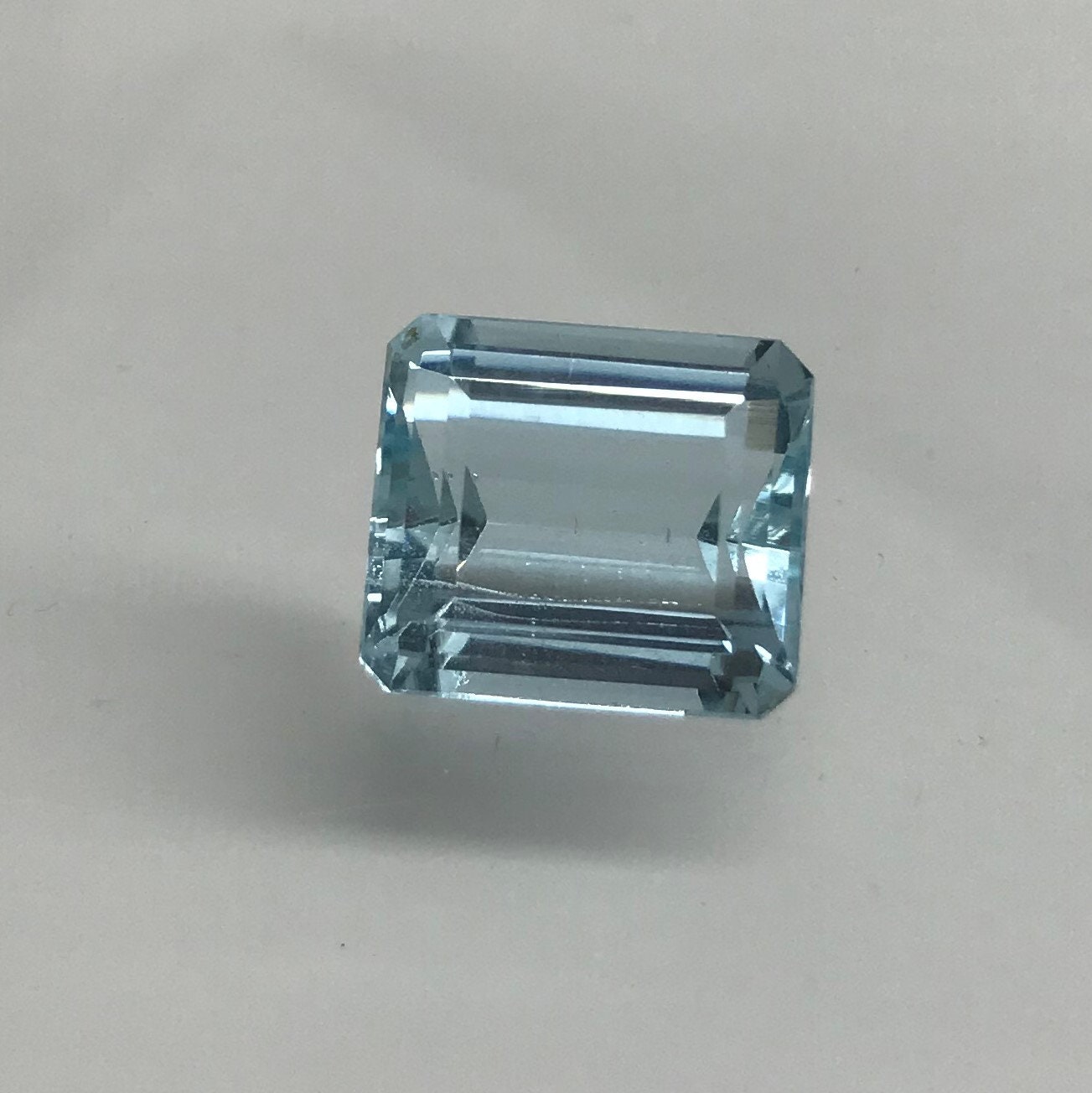 12.5x11 mm 7.47 Carats Natural Light Blue Aquamarine Light Blue Gem Rectangle Cut Loose Faceted Gemstone Beryl Gemstone  13x11mm emerald cut