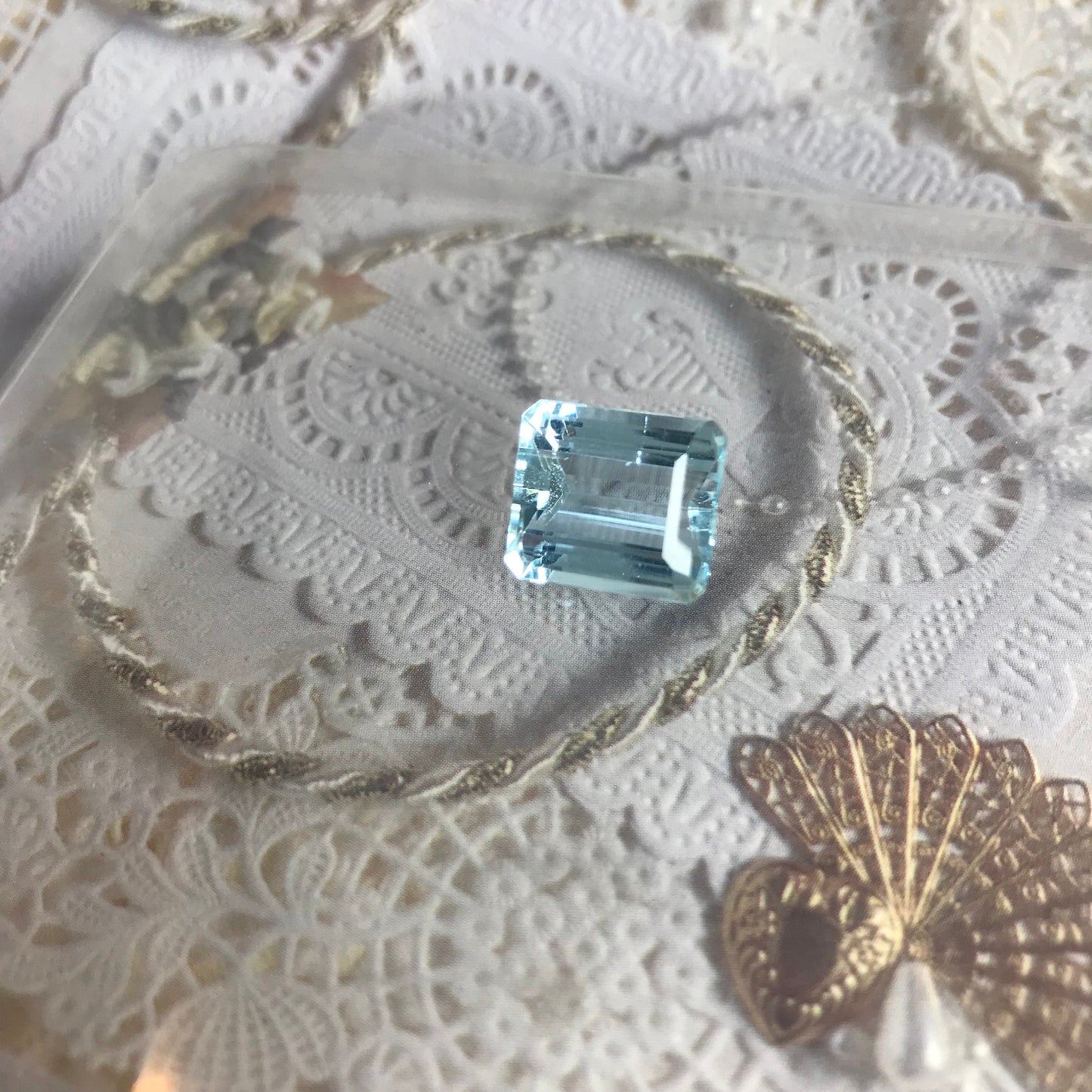 12.5x11 mm 7.47 Carats Natural Light Blue Aquamarine Light Blue Gem Rectangle Cut Loose Faceted Gemstone Beryl Gemstone  13x11mm emerald cut