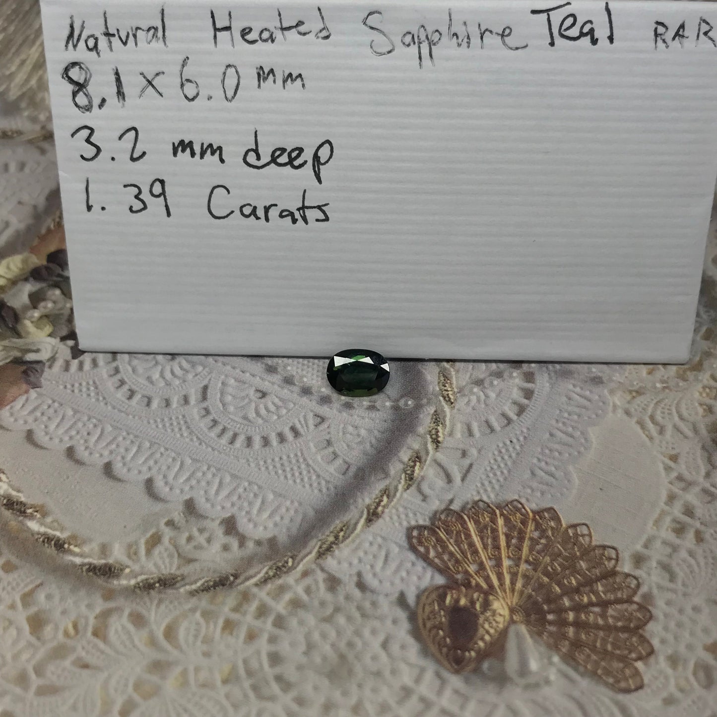 8x6mm Natural Green Sapphire 1.39 Carat, Oval cut Corundum Wholesale Faceted Loose Gemstone