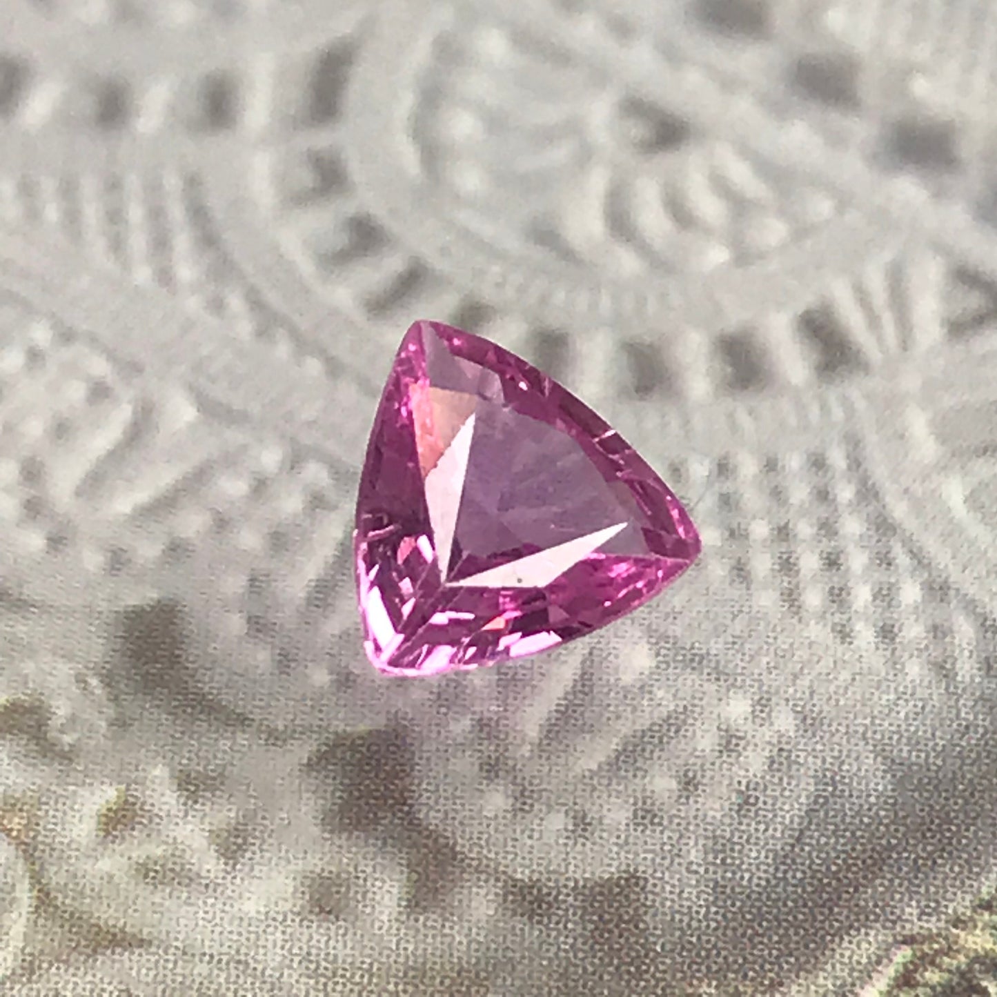 6.5mm Pink Sapphire Natural 0.88 carat, Trillion Cut Loose Gemstone Faceted pink Gem