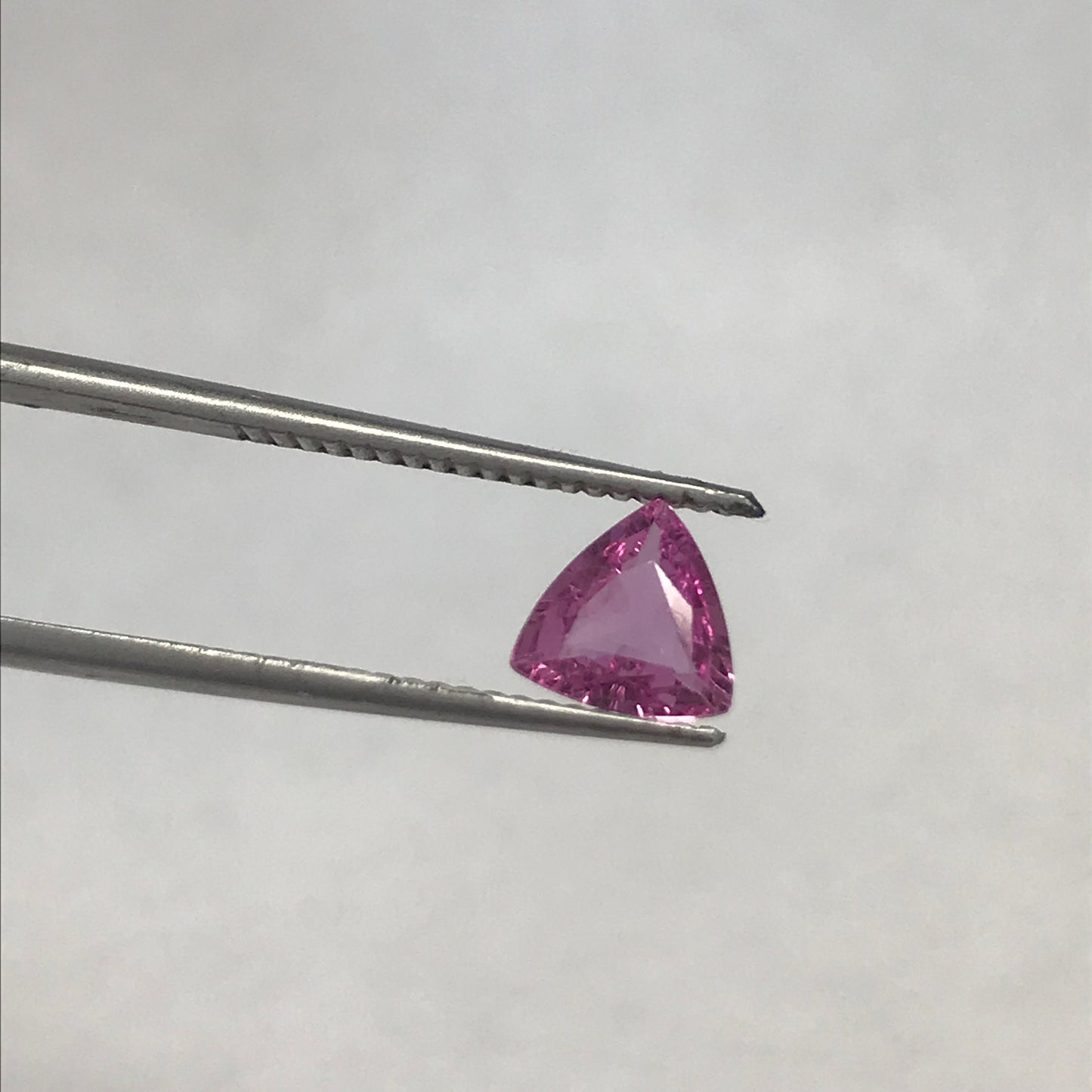 6.5mm Pink Sapphire Natural 0.88 carat, Trillion Cut Loose Gemstone Faceted pink Gem