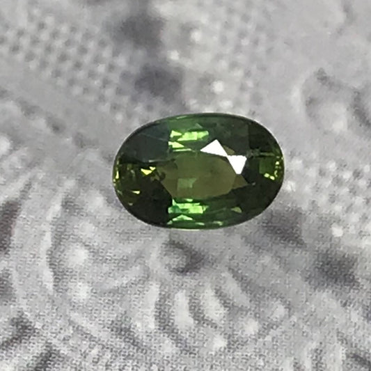 6x4mm Natural Green Sapphire 0.78 Carat Oval Corundum