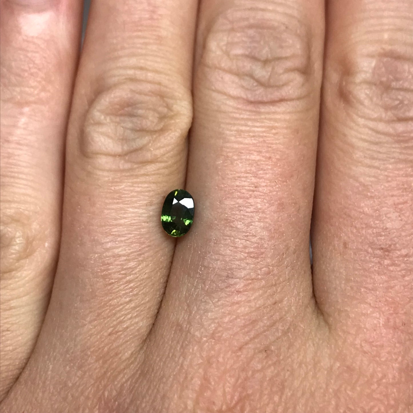 6x4mm Natural Green Sapphire 0.78 Carat Oval Corundum