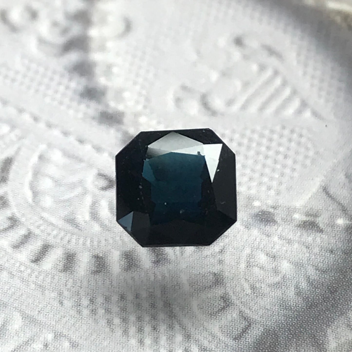 1.90 Ct Dark Blue Sapphire 7.2mm Square, Faceted Loose Midnight Blue Sapphire