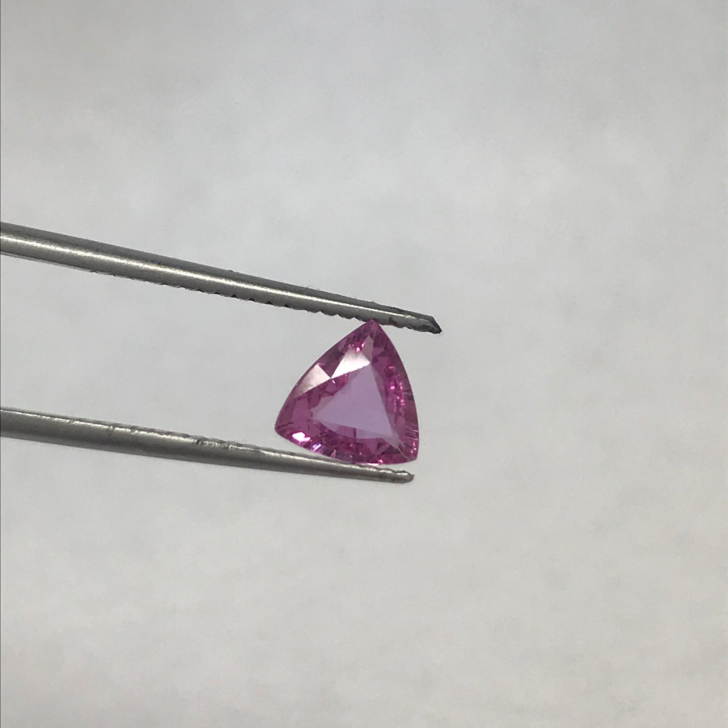 6.5mm Pink Sapphire Natural 0.88 carat, Trillion Cut Loose Gemstone Faceted pink Gem
