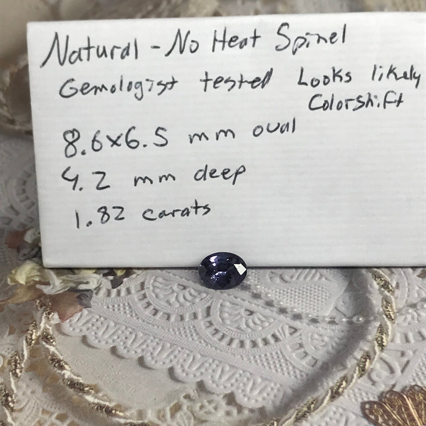 1.82 carat Natural Purple Spinel, Faceted 8.6x6.5mm Oval loose Spinel, loose Gemstone