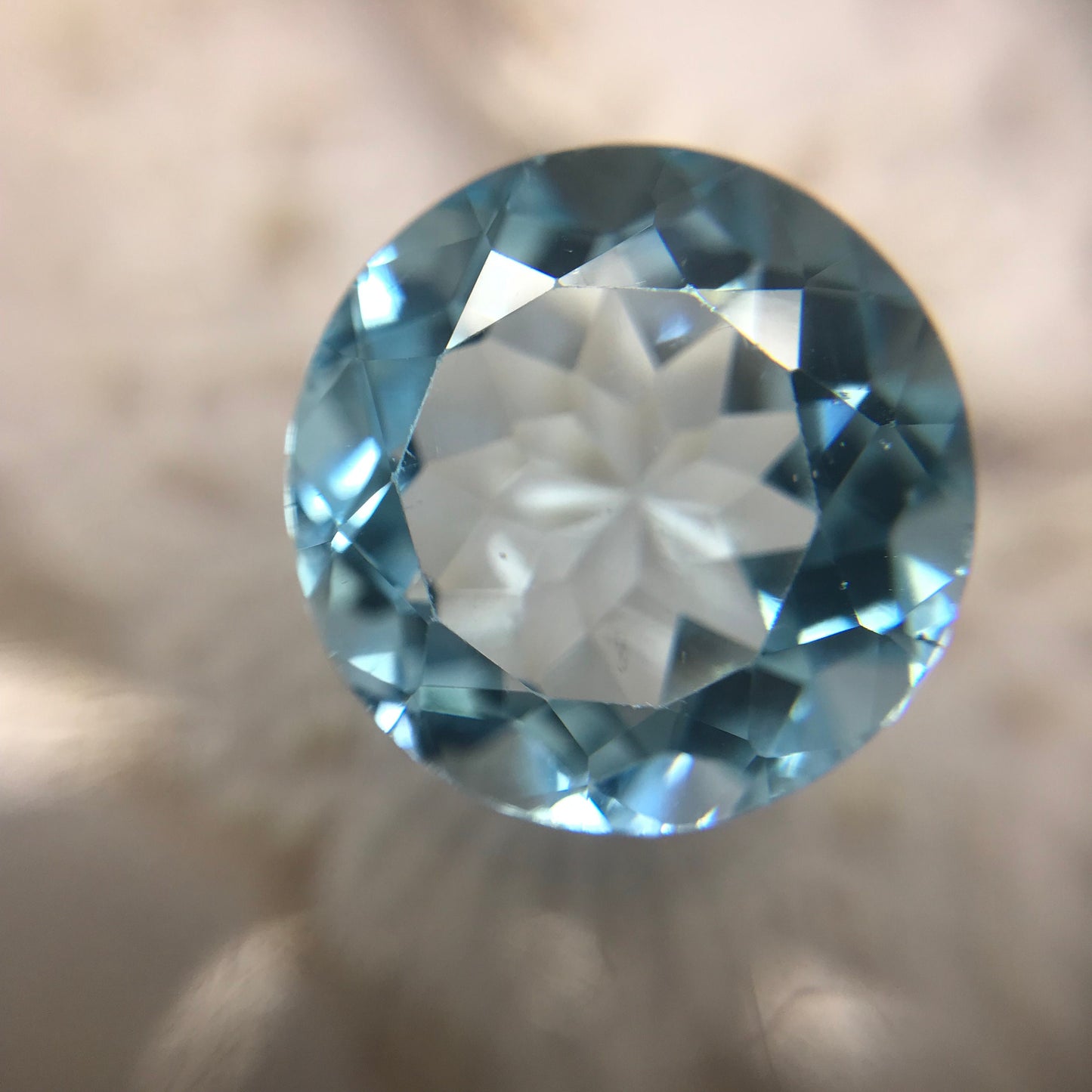 13mm Round Sky Blue Topaz 10 Carat, Loose Unmounted Gemstone Faceted Gem Light Blue, Flowing Gems