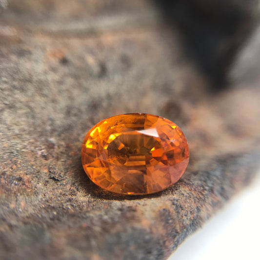 8x6mm Natural Mandarin Spessartite Garnet 2.42 carats faceted oval gemstone