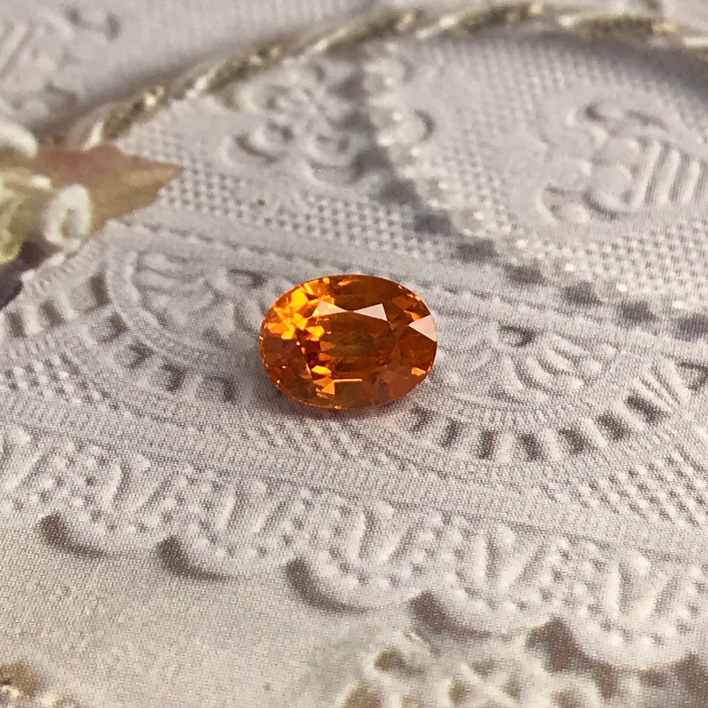 8x6mm Natural Mandarin Spessartite Garnet 2.42 carats faceted oval gemstone