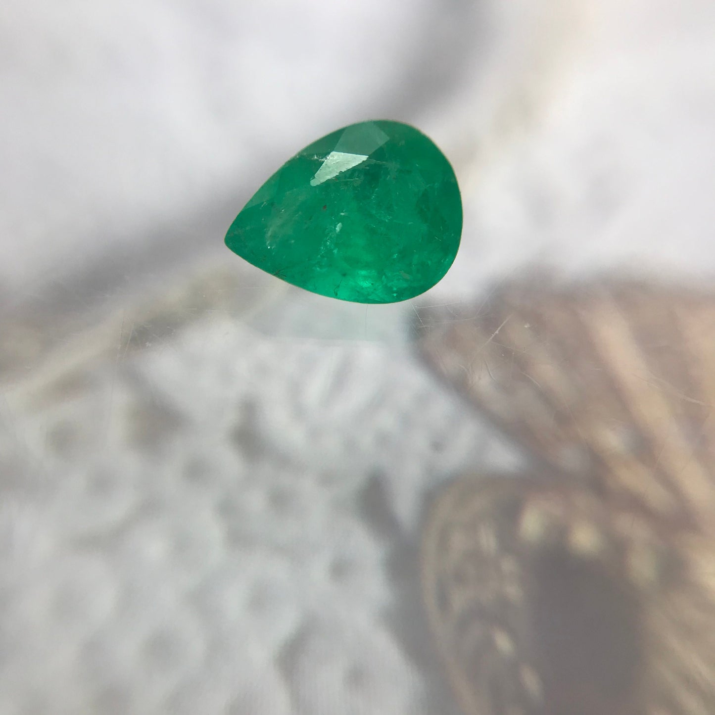 6.5x5mm Green Emerald 0.53 Carats Pear Cut Loose Faceted Gemstone