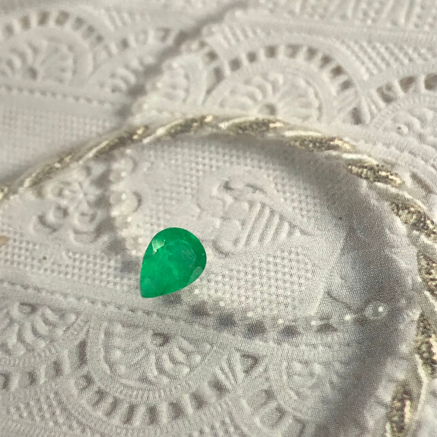 6.5x5mm Green Emerald 0.53 Carats Pear Cut Loose Faceted Gemstone