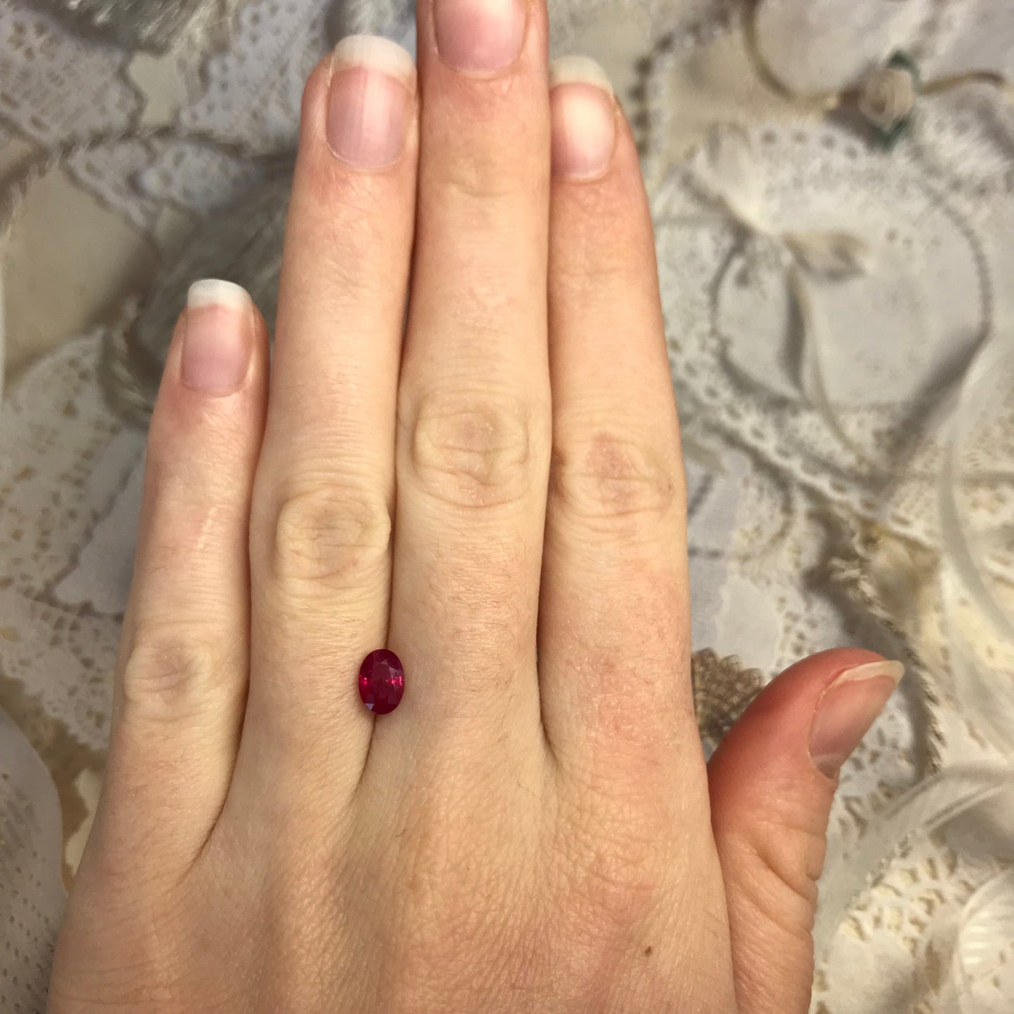 0.89 carat Natural Ruby Heated 7x5mm Oval Cut Loose Faceted Gem