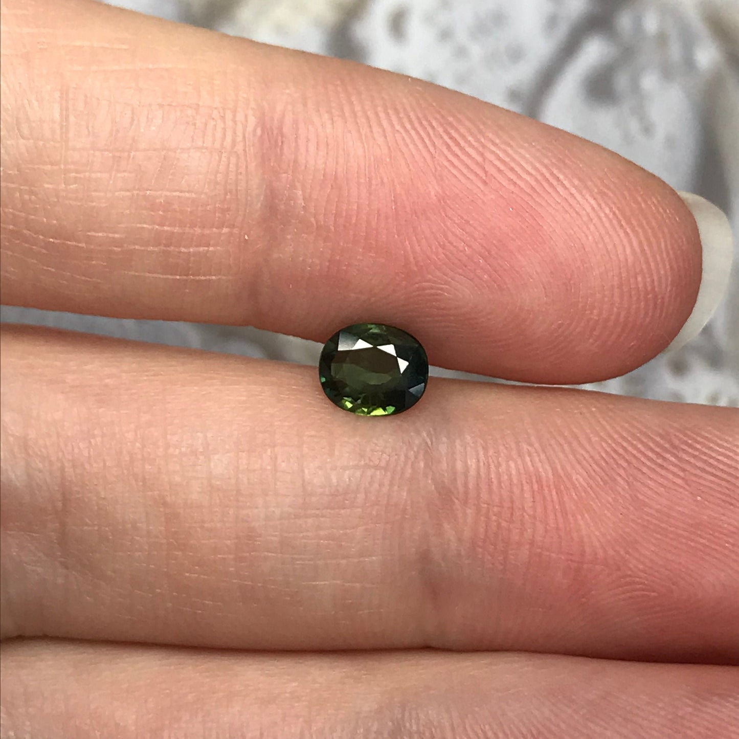 6x5mm Natural Green Sapphire 0.77 Carats Oval Corundum Wholesale Gem Faceted Loose Gemstone Heated 6.7x5mm