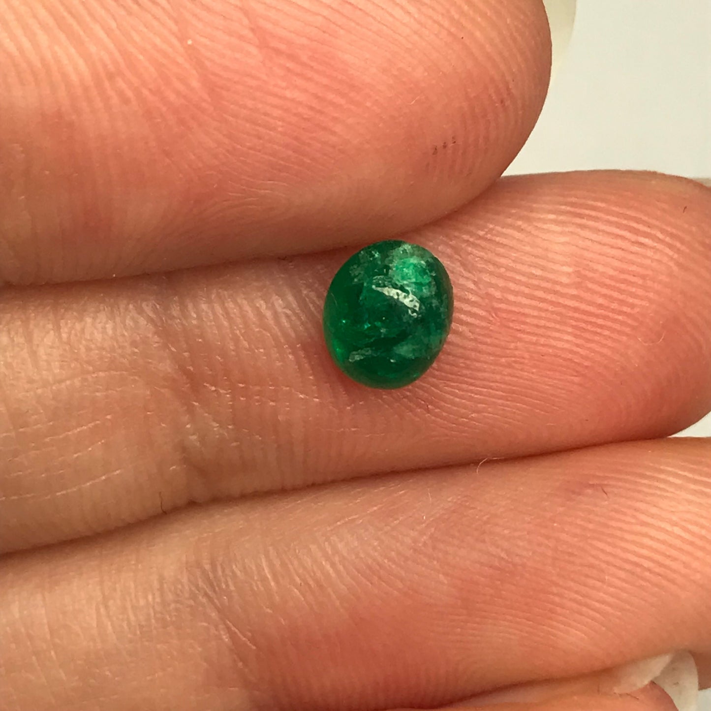 6x5mm Green Emerald Cabochon 0.80 Carats Loose Gem Gemstone Genuine Emerald Unmounted for Pendant Jewelry