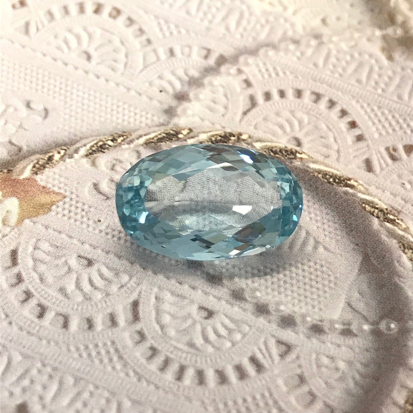 13 carat Natural Aquamarine Light Blue 19.5x12mm Oval Cut Loose Faceted Gemstone Large March Birthstone