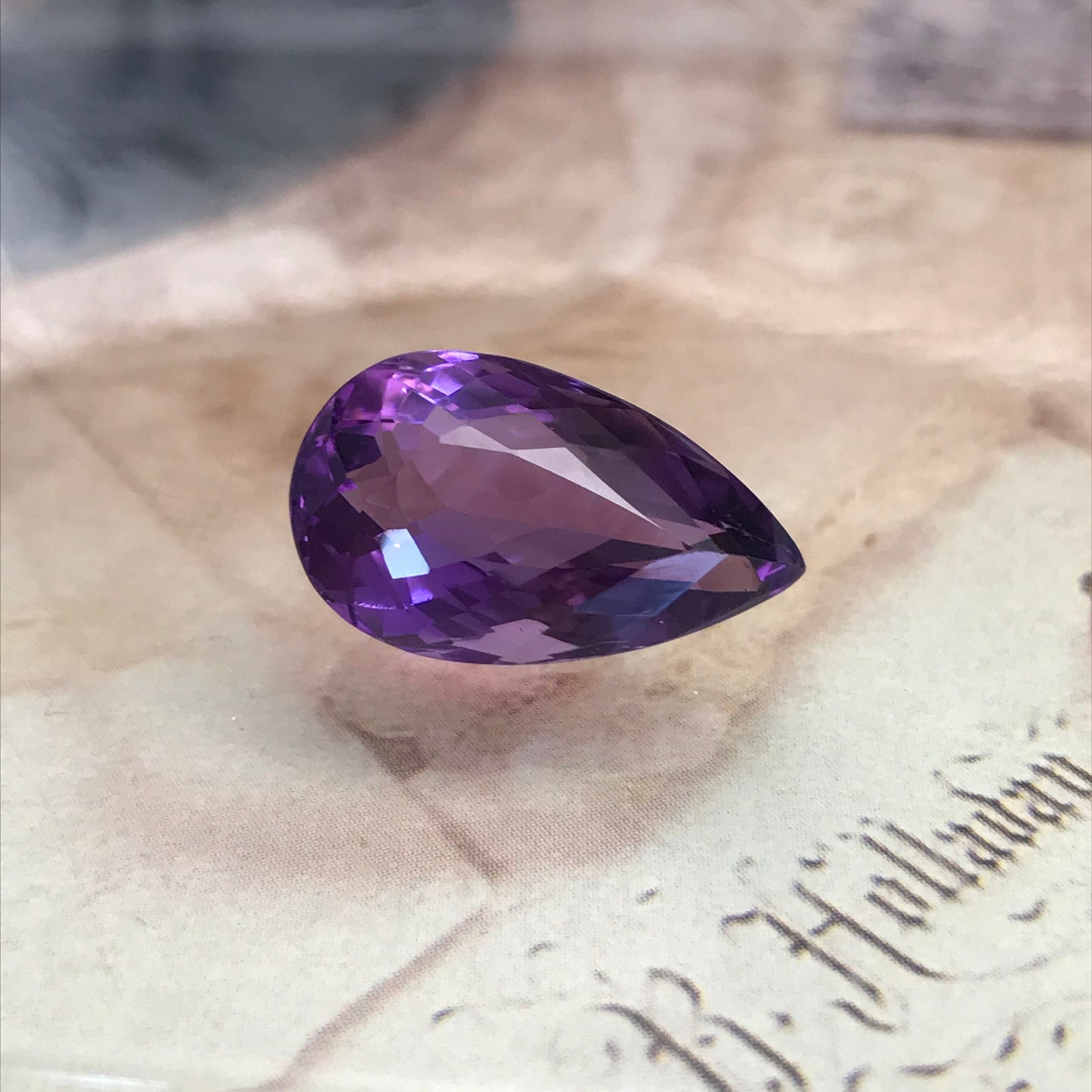 Gorgeous! 10 Carat 19x11mm Pear Purple Amethyst Loose Gem Wholesale Gemstone Faceted Unmounted February Birthstone Large ct Quartz