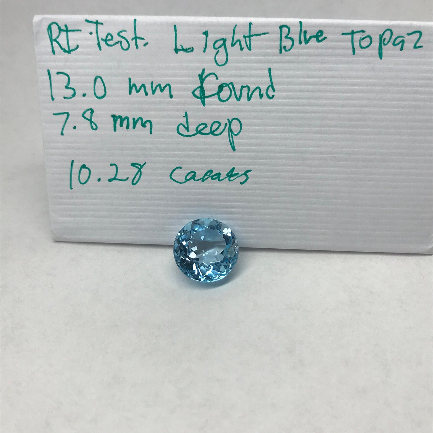 13mm Round Sky Blue Topaz 10 Carat, Loose Unmounted Gemstone Faceted Gem Light Blue, Flowing Gems