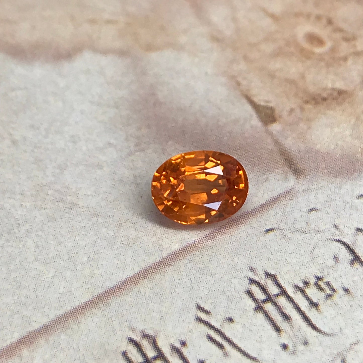 8x6mm Natural Mandarin Spessartite Garnet 2.42 carats faceted oval gemstone