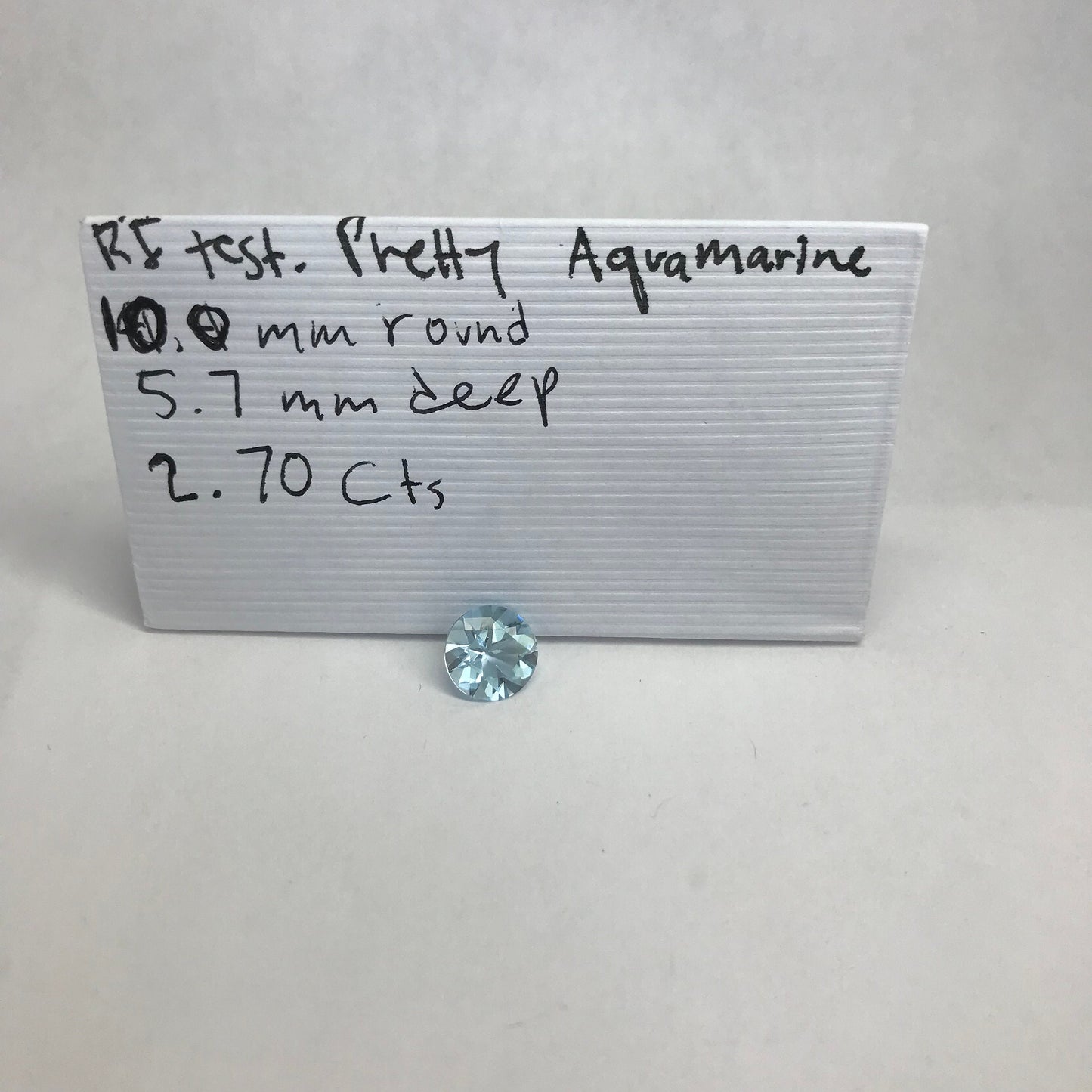10mm Natural Light Aquamarine 2.70 carats Pale Sky-Blue Round Cut Loose Faceted March Birthstone