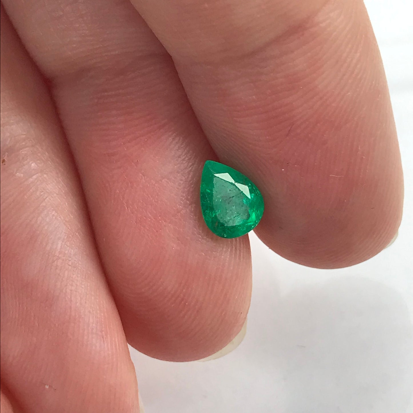 6.5x5mm Green Emerald 0.53 Carats Pear Cut Loose Faceted Gemstone