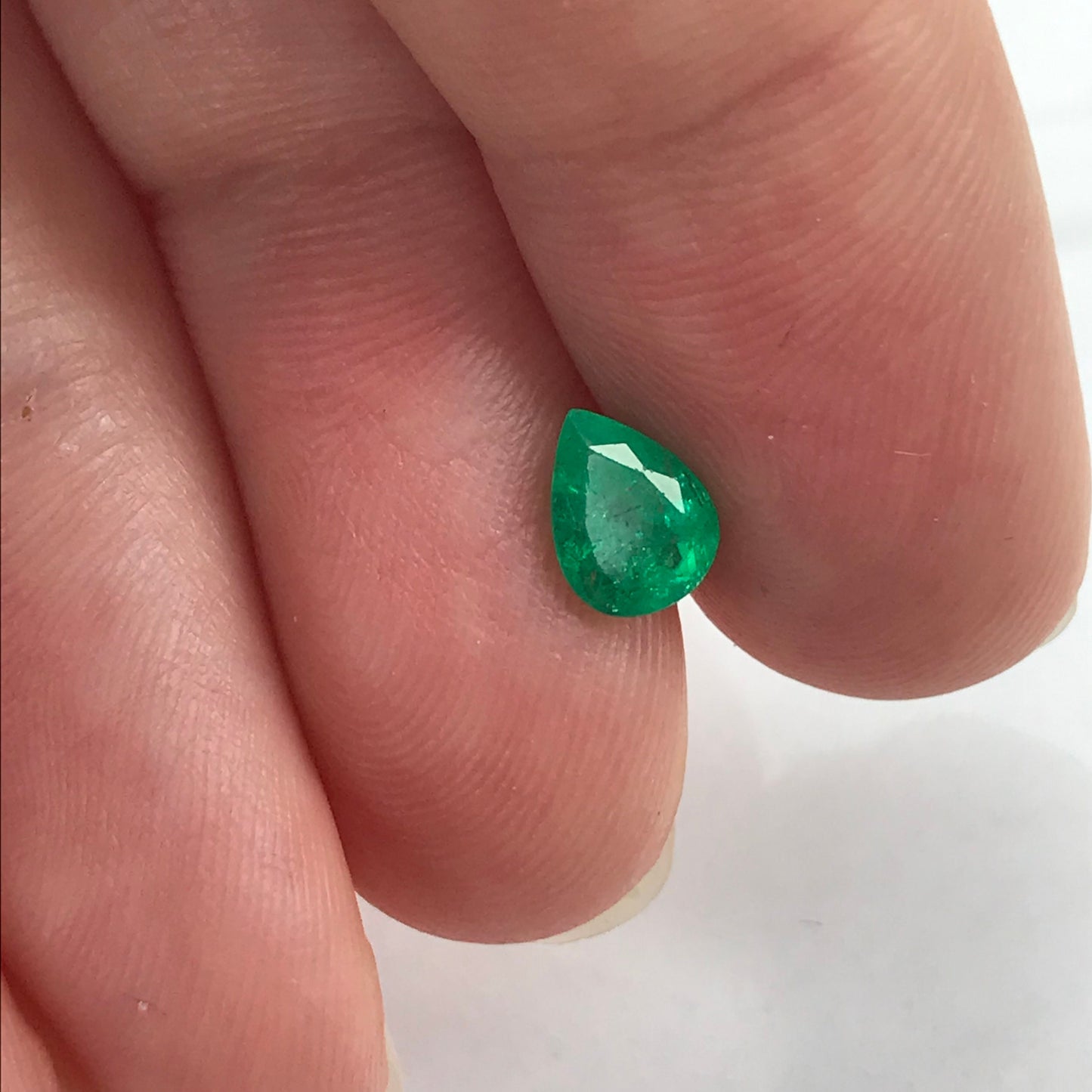 6.5x5mm Green Emerald 0.53 Carats Pear Cut Loose Faceted Gemstone