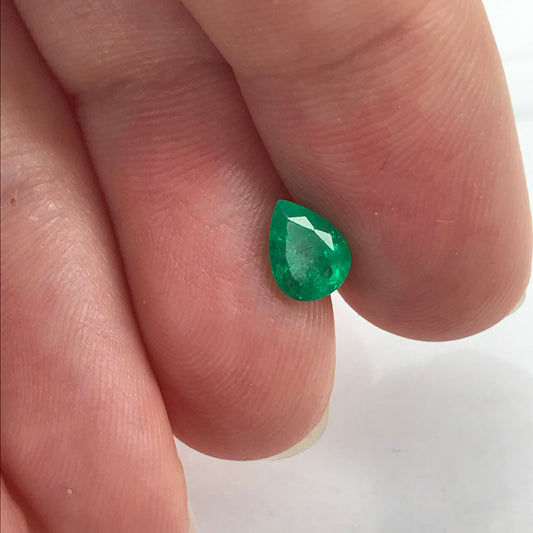 6.5x5mm Green Emerald 0.53 Carats Pear Cut Loose Faceted Gemstone