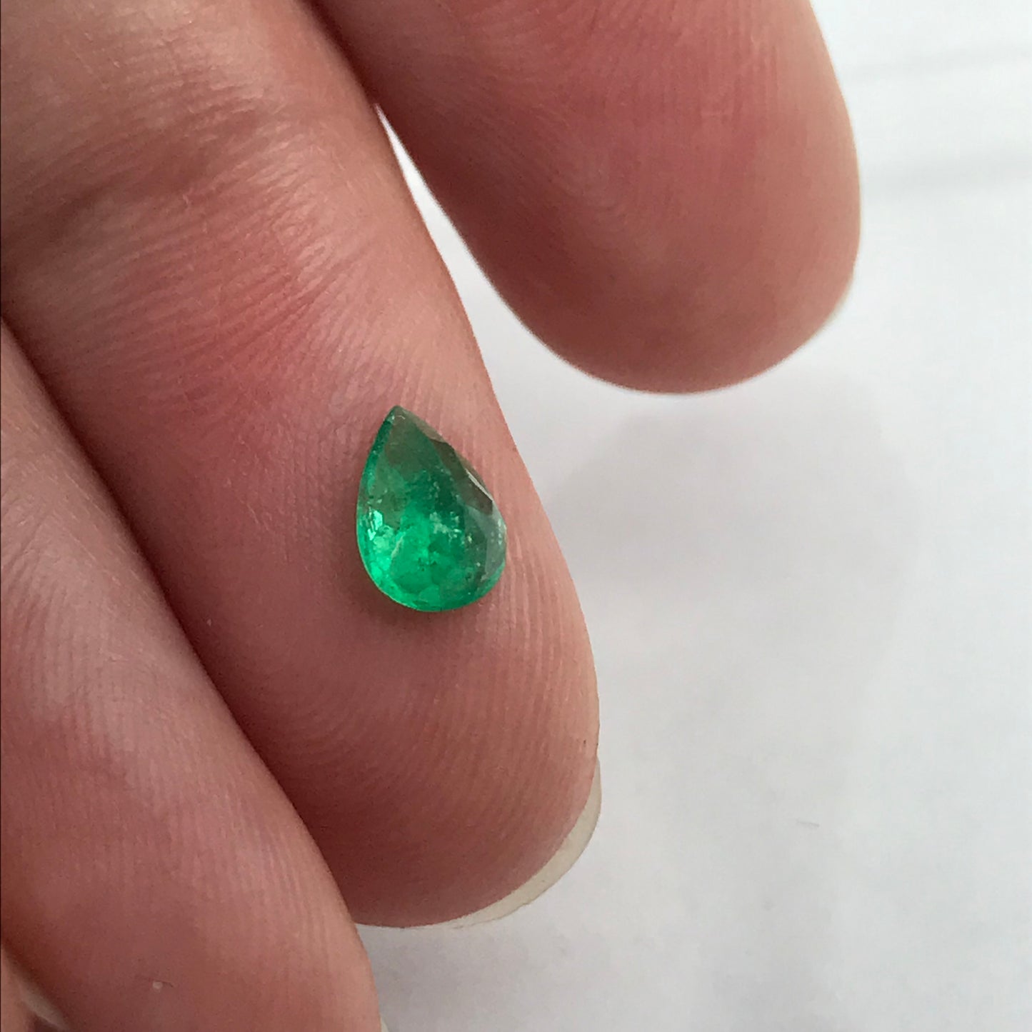 6.5x5mm Green Emerald 0.53 Carats Pear Cut Loose Faceted Gemstone