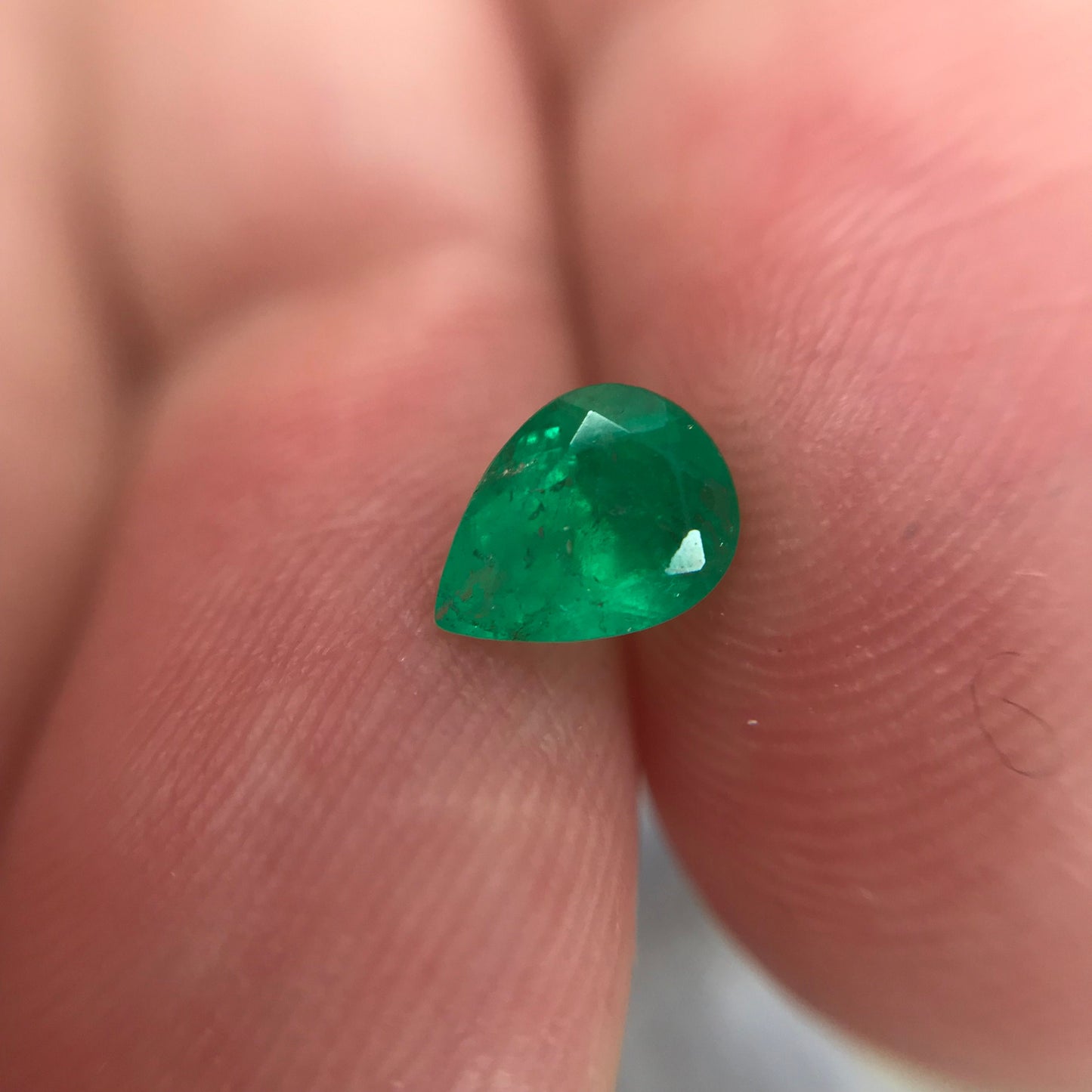6.5x5mm Green Emerald 0.53 Carats Pear Cut Loose Faceted Gemstone