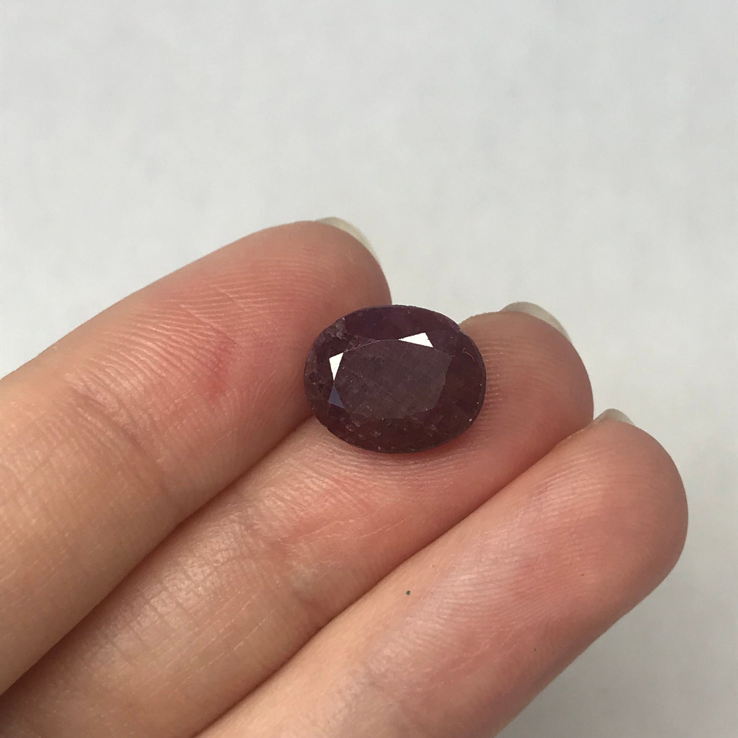 5.63 carat Natural Rustic Ruby Inexpensive, 12.4x10mm Oval Loose Gemstone Faceted Gem, Oval Cheap July Birthstone