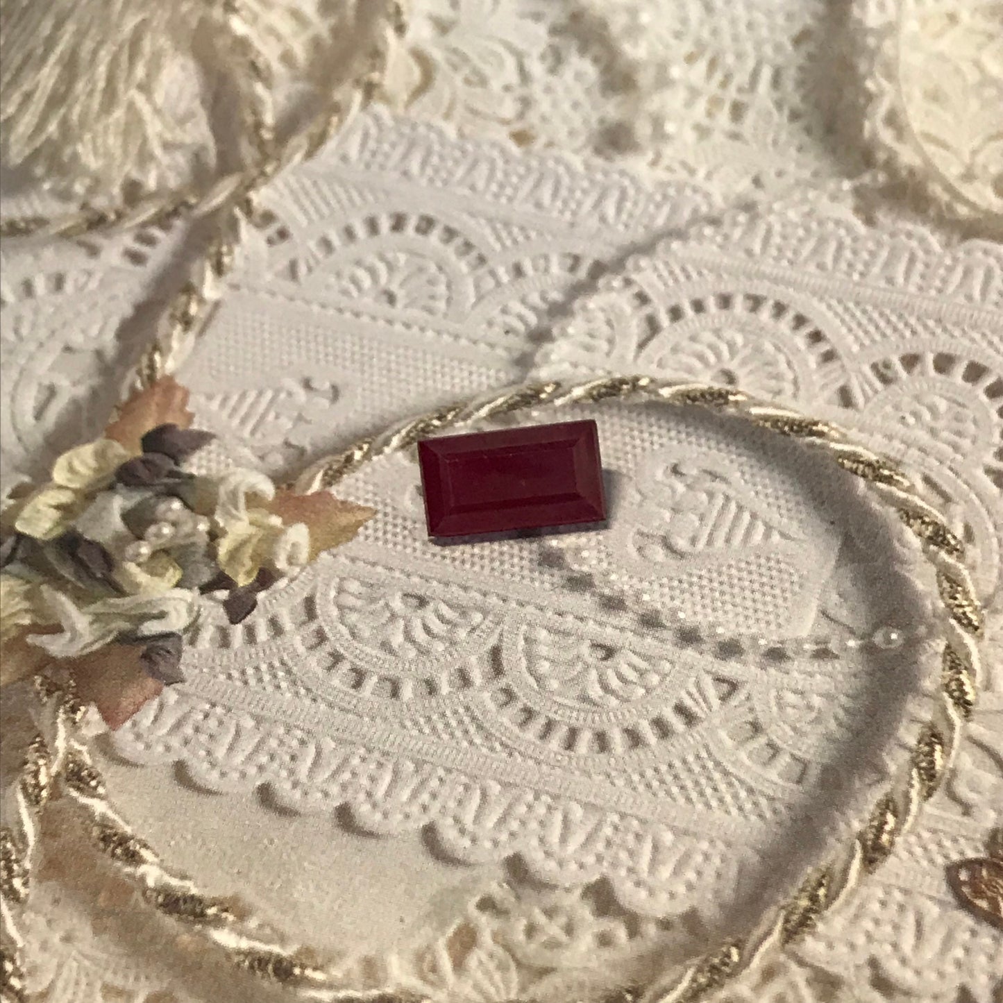 5.58 carat Ruby Lead Filled 12.6x7mm Rectangle Cut Loose Gemstone Faceted Gem