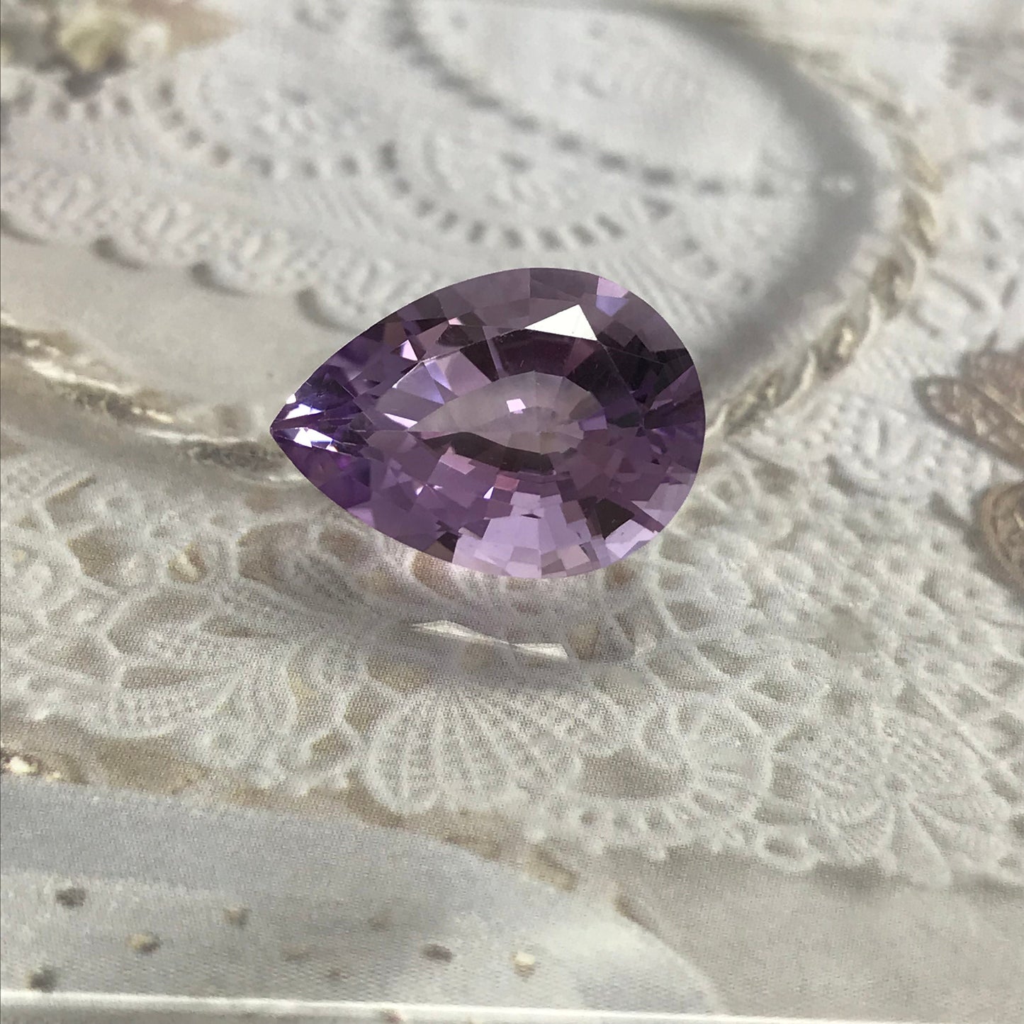 18x13mm Purple Amethyst 9.9 carat Pear Faceted Gem Loose gemstone Unmounted Quartz February Birthstone - 13 x 18 mm Pear Amethyst