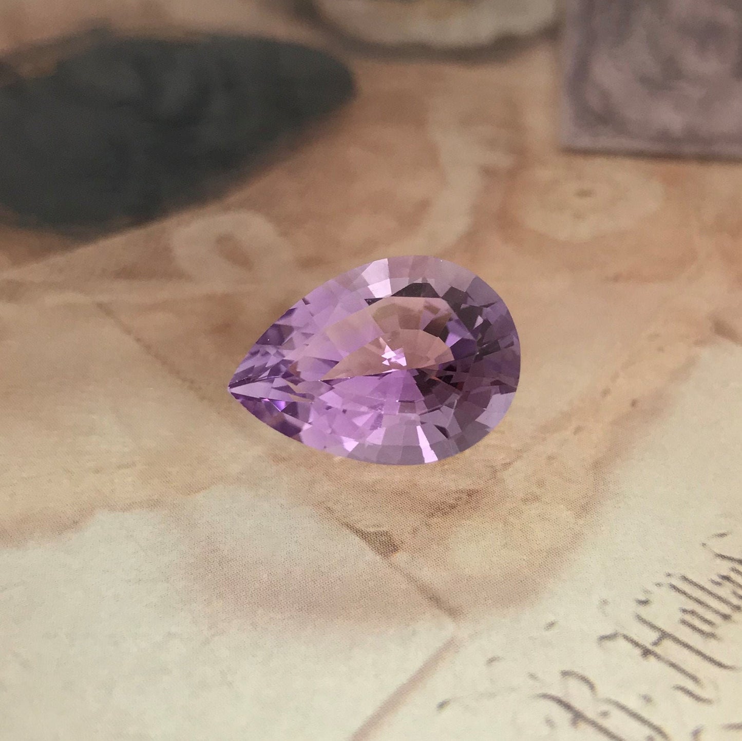 18x13mm Purple Amethyst 9.9 carat Pear Faceted Gem Loose gemstone Unmounted Quartz February Birthstone - 13 x 18 mm Pear Amethyst