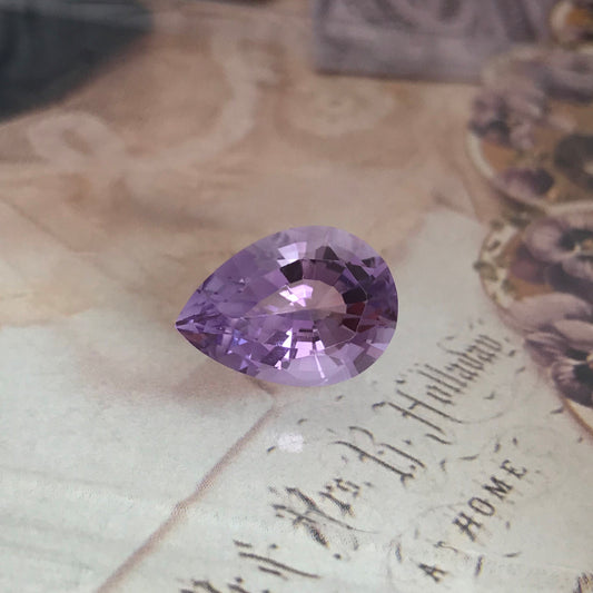 18x13mm Purple Amethyst 9.9 carat Pear Faceted Gem Loose gemstone Unmounted Quartz February Birthstone - 13 x 18 mm Pear Amethyst