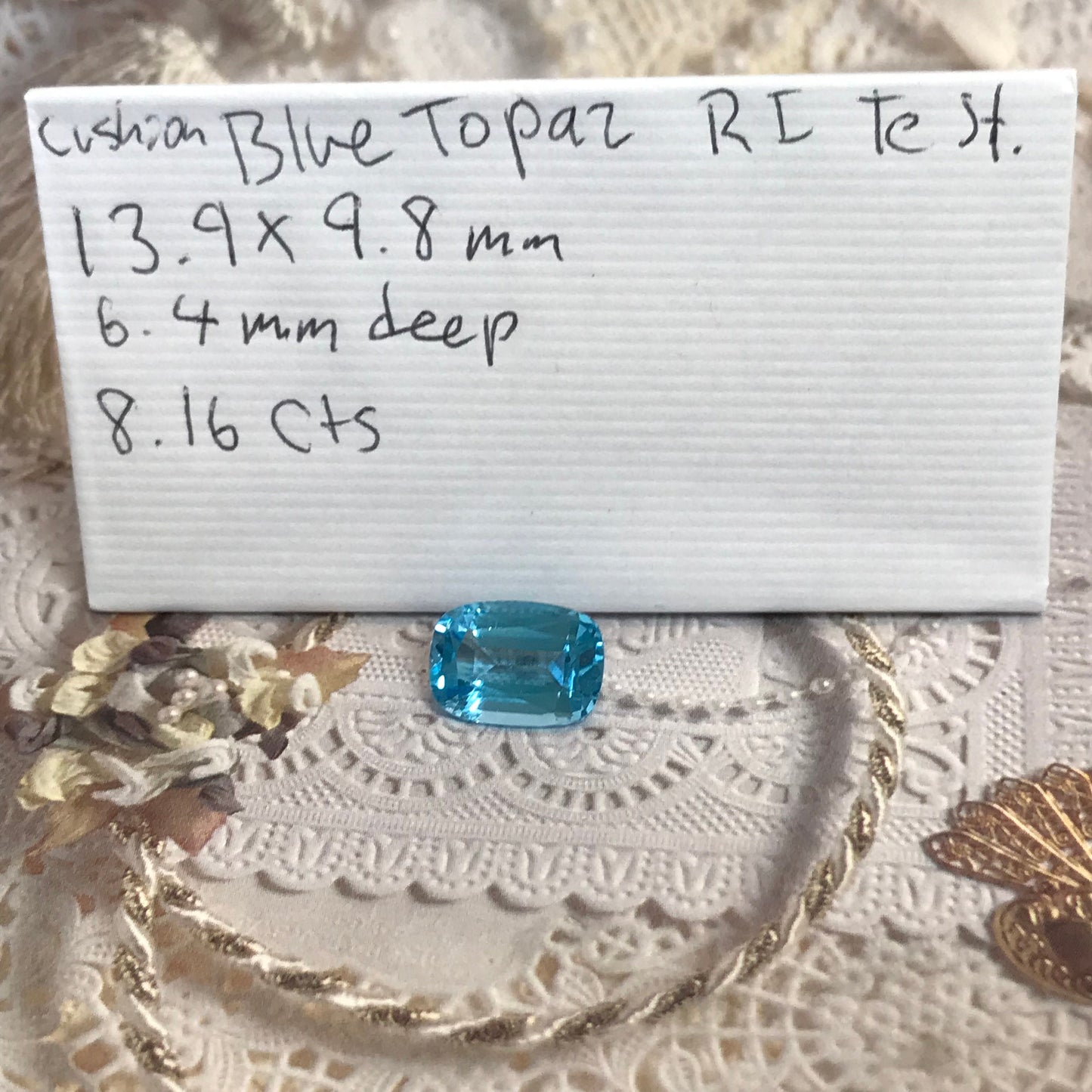 14x10mm Blue Topaz Cushion Cut 8 Carat Loose Gem Baby Swiss Blue