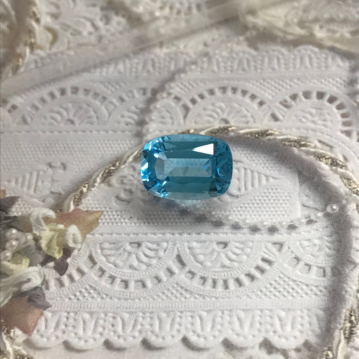 14x10mm Blue Topaz Cushion Cut 8 Carat Loose Gem Baby Swiss Blue