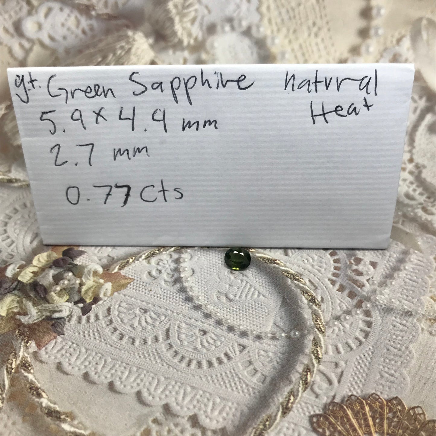 6x5mm Natural Green Sapphire 0.77 Carats Oval Corundum Wholesale Gem Faceted Loose Gemstone Heated 6.7x5mm