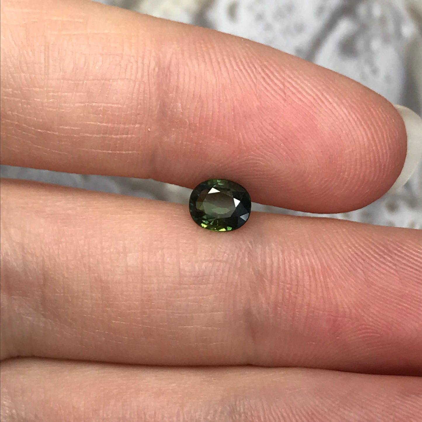 6x5mm Natural Green Sapphire 0.77 Carats Oval Corundum Wholesale Gem Faceted Loose Gemstone Heated 6.7x5mm