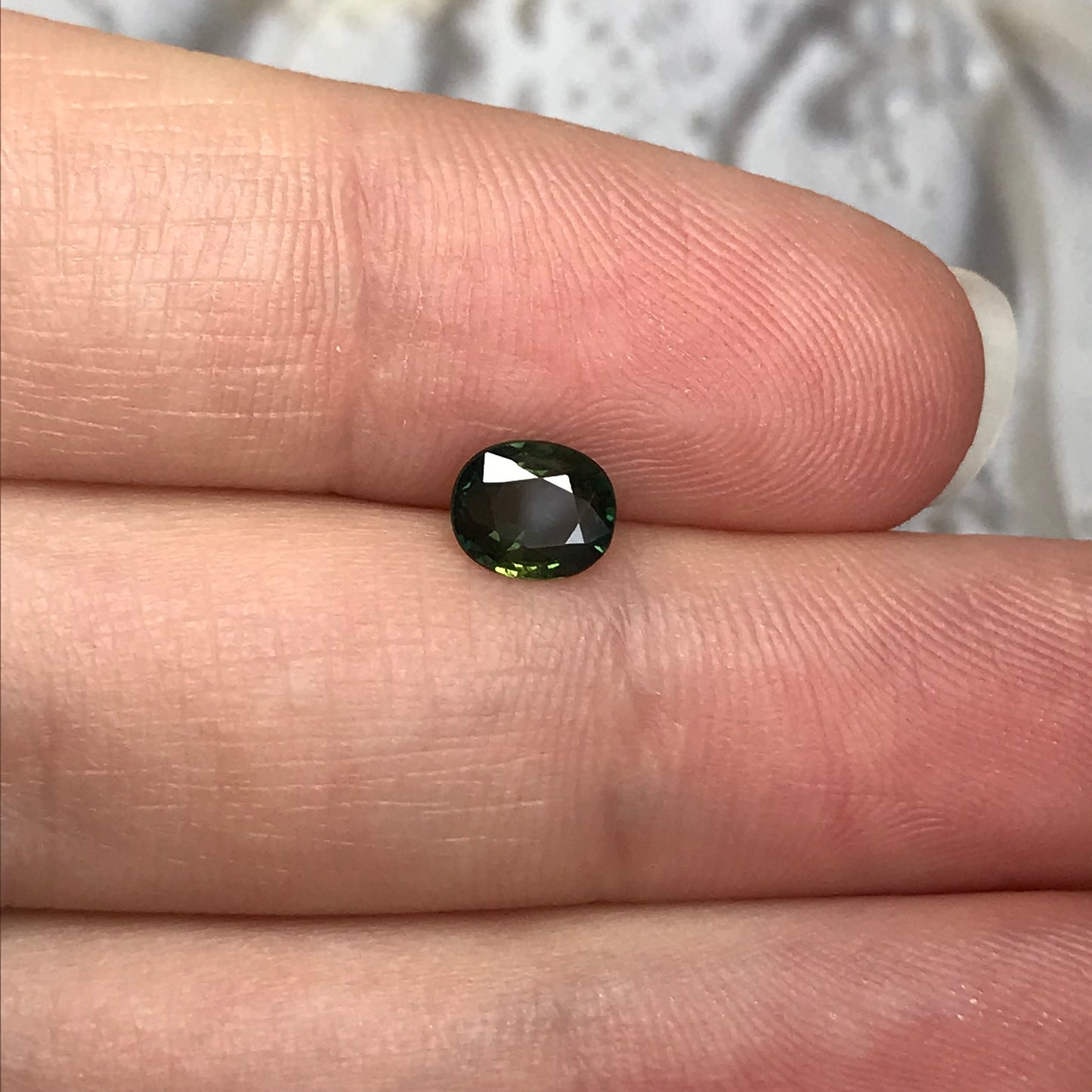 6x5mm Natural Green Sapphire 0.77 Carats Oval Corundum Wholesale Gem Faceted Loose Gemstone Heated 6.7x5mm