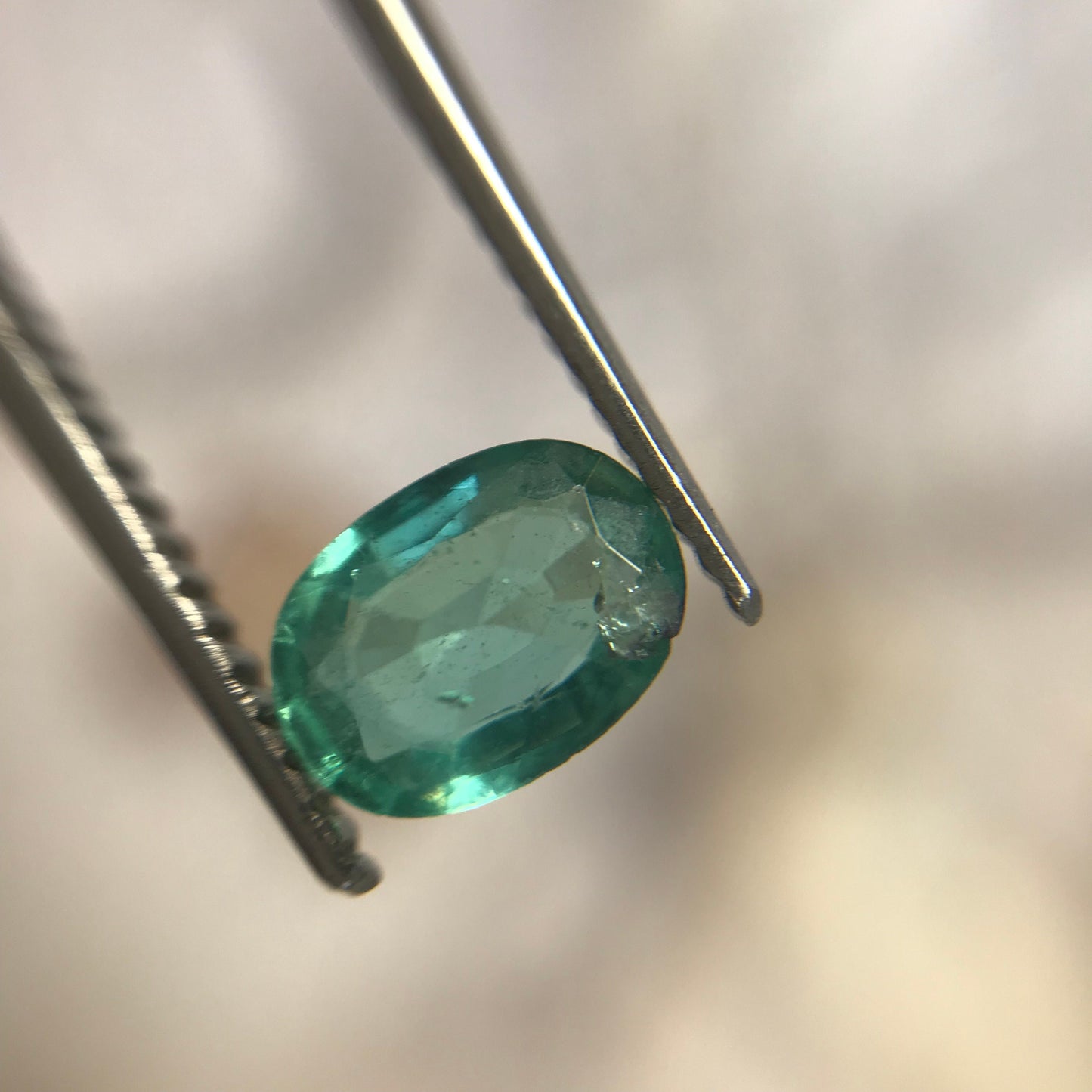 0.71 carats Natural Emerald 6.8x4.9 mm Oval Cut Faceted Gemstone Wholesale Gem Nice Bluish Green Real Natural Transparent Green US Seller