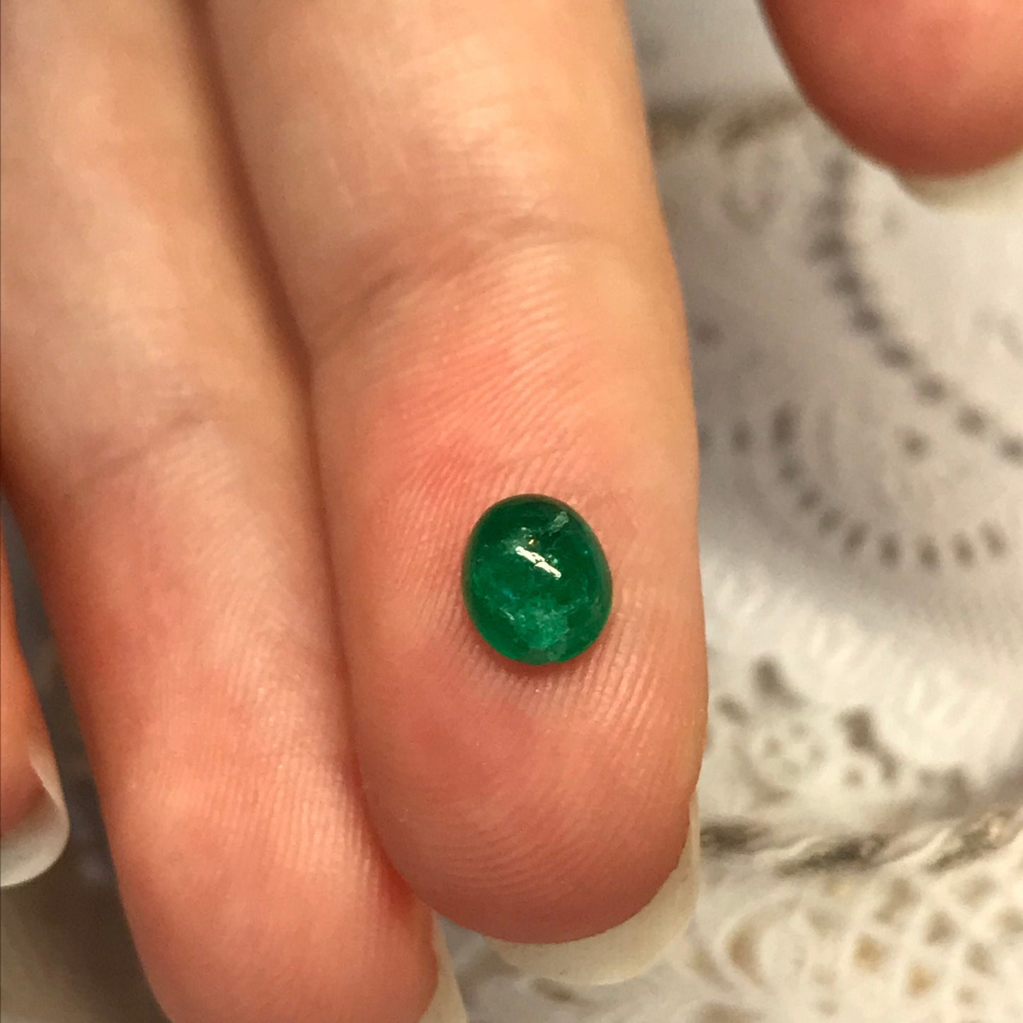 6x5mm Green Emerald Cabochon 0.80 Carats Loose Gem Gemstone Genuine Emerald Unmounted for Pendant Jewelry
