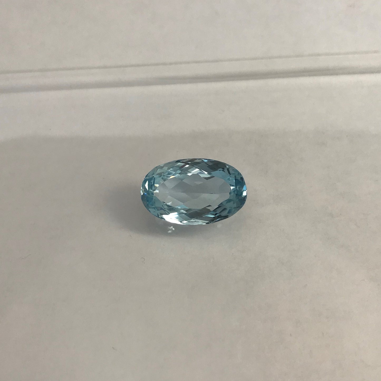 13 carat Natural Aquamarine Light Blue 19.5x12mm Oval Cut Loose Faceted Gemstone Large March Birthstone