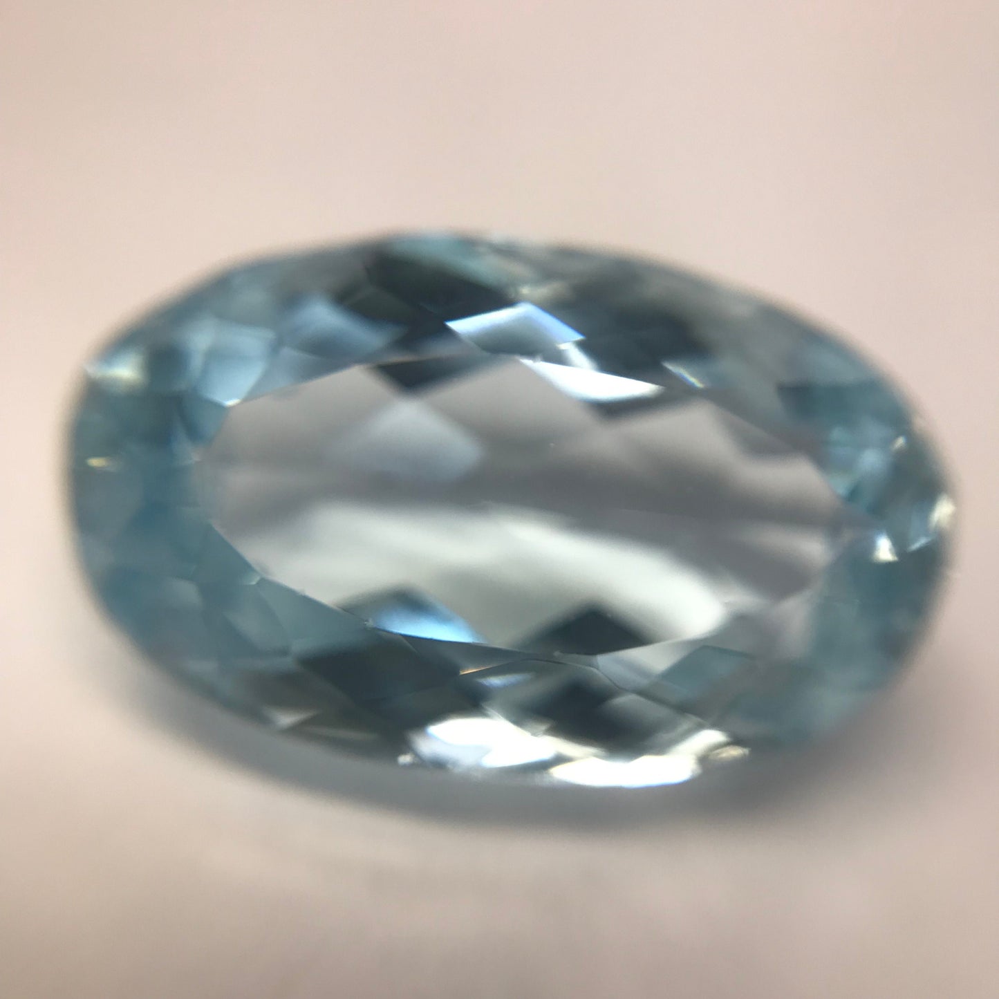 13 carat Natural Aquamarine Light Blue 19.5x12mm Oval Cut Loose Faceted Gemstone Large March Birthstone